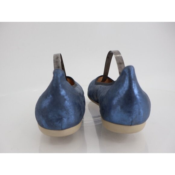 Wolky Ballet Flats Blue Metallic Leather Slip On Shoes Comfy Casual Size 38 7 - Picture 5 of 10